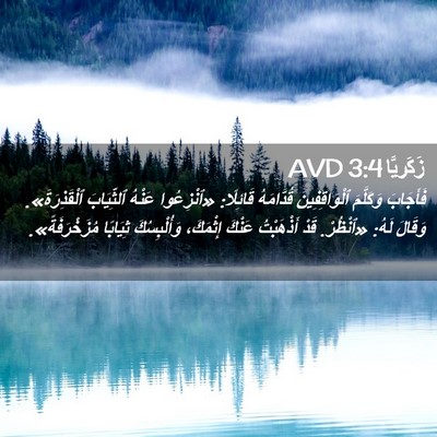 Picture 02 - زَكَريَّا 3:4 AVD - فَأَجَابَ وَكَلَّمَ - Bible Verse Picture