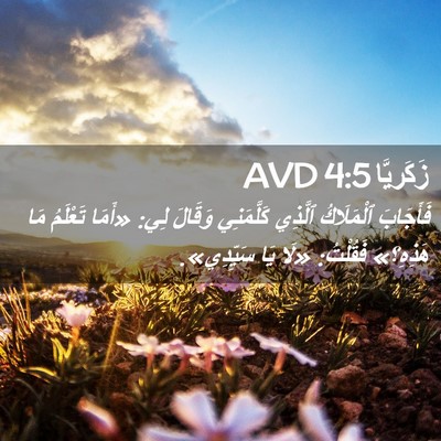 Picture 02 - زَكَريَّا 4:5 AVD - فَأَجَابَ ٱلْمَلَاكُ - Bible Verse Picture