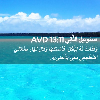 Picture 02 - صَمُوئِيلَ ٱلثَّانِي 13:11 AVD - وَقَدَّمَتْ لَهُ - Bible Verse Picture