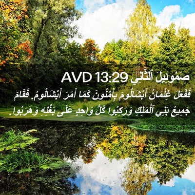 Picture 02 - صَمُوئِيلَ ٱلثَّانِي 13:29 AVD - فَفَعَلَ غِلْمَانُ - Bible Verse Picture