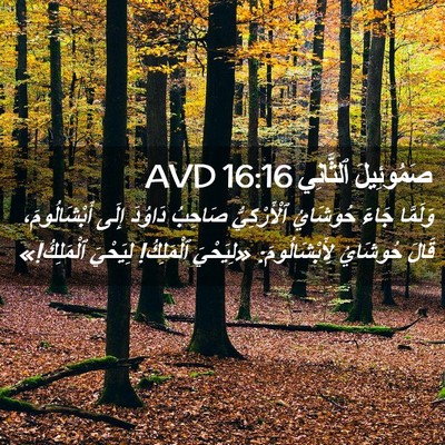 Picture 02 - صَمُوئِيلَ ٱلثَّانِي 16:16 AVD - وَلَمَّا جَاءَ حُوشَايُ - Bible Verse Picture