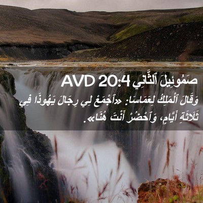 Picture 02 - صَمُوئِيلَ ٱلثَّانِي 20:4 AVD - وَقَالَ ٱلْمَلِكُ - Bible Verse Picture