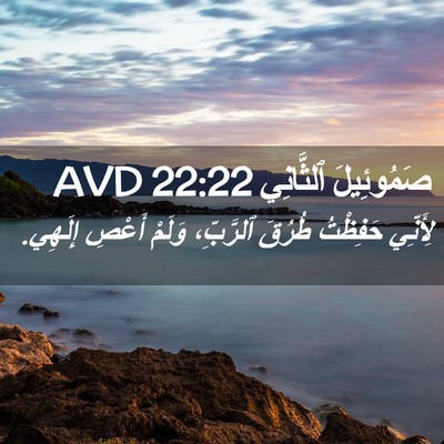 Picture 02 - صَمُوئِيلَ ٱلثَّانِي 22:22 AVD - لِأَنِّي حَفِظْتُ طُرُقَ - Bible Verse Picture