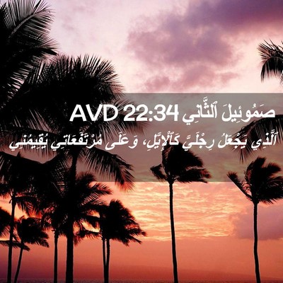 Picture 02 - صَمُوئِيلَ ٱلثَّانِي 22:34 AVD - ٱلَّذِي يَجْعَلُ - Bible Verse Picture