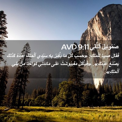 Picture 02 - صَمُوئِيلَ ٱلثَّانِي 9:11 AVD - فَقَالَ صِيبَا لِلْمَلِكِ: - Bible Verse Picture