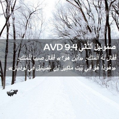 Picture 02 - صَمُوئِيلَ ٱلثَّانِي 9:4 AVD - فَقَالَ لَهُ ٱلْمَلِكُ: - Bible Verse Picture