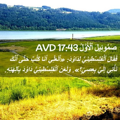 Picture 02 - صَمُوئِيلَ ٱلْأَوَّلُ 17:43 AVD - فَقَالَ ٱلْفِلِسْطِينِيُّ - Bible Verse Picture