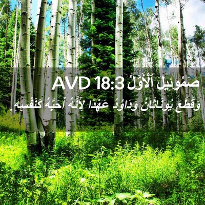 Picture 02 - صَمُوئِيلَ ٱلْأَوَّلُ 18:3 AVD - وَقَطَعَ يُونَاثَانُ - Bible Verse Picture