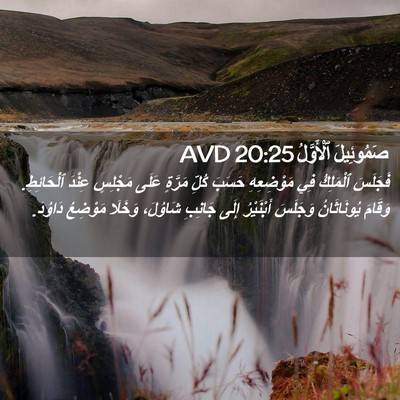 Picture 02 - صَمُوئِيلَ ٱلْأَوَّلُ 20:25 AVD - فَجَلَسَ ٱلْمَلِكُ فِي - Bible Verse Picture