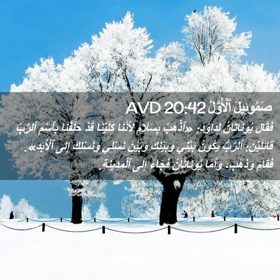Picture 02 - صَمُوئِيلَ ٱلْأَوَّلُ 20:42 AVD - فَقَالَ يُونَاثَانُ - Bible Verse Picture