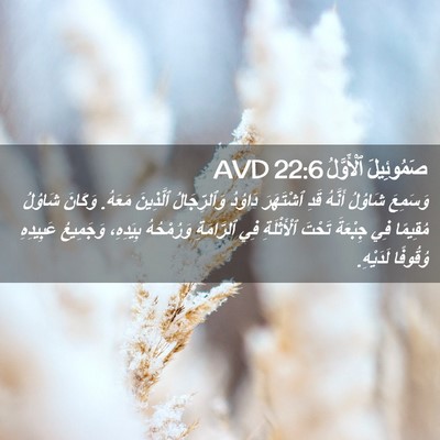 Picture 02 - صَمُوئِيلَ ٱلْأَوَّلُ 22:6 AVD - وَسَمِعَ شَاوُلُ أَنَّهُ - Bible Verse Picture