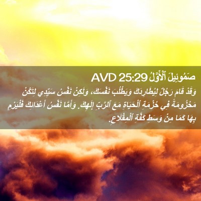 Picture 02 - صَمُوئِيلَ ٱلْأَوَّلُ 25:29 AVD - وَقَدْ قَامَ رَجُلٌ - Bible Verse Picture