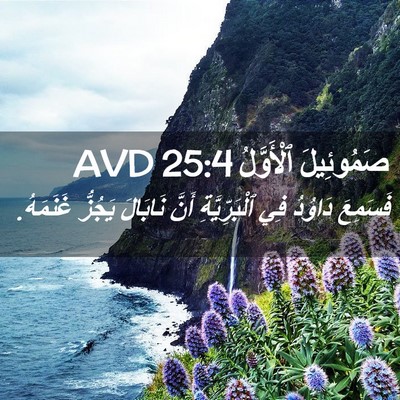Picture 02 - صَمُوئِيلَ ٱلْأَوَّلُ 25:4 AVD - فَسَمِعَ دَاوُدُ فِي - Bible Verse Picture