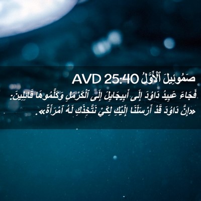 Picture 02 - صَمُوئِيلَ ٱلْأَوَّلُ 25:40 AVD - فَجَاءَ عَبِيدُ دَاوُدَ - Bible Verse Picture