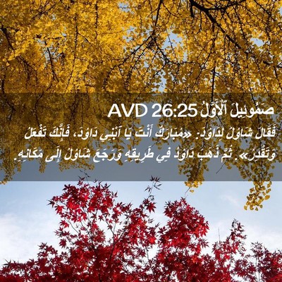 Picture 02 - صَمُوئِيلَ ٱلْأَوَّلُ 26:25 AVD - فَقَالَ شَاوُلُ لِدَاوُدَ: - Bible Verse Picture