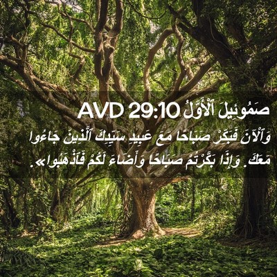 Picture 02 - صَمُوئِيلَ ٱلْأَوَّلُ 29:10 AVD - وَٱلْآنَ فَبَكِّرْ - Bible Verse Picture