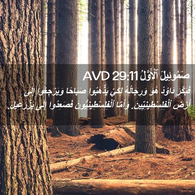Picture 02 - صَمُوئِيلَ ٱلْأَوَّلُ 29:11 AVD - فَبَكَّرَ دَاوُدُ هُوَ - Bible Verse Picture