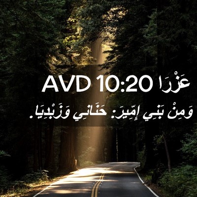 Picture 02 - عَزْرَا 10:20 AVD - وَمِنْ بَنِي إِمِّيرَ: - Bible Verse Picture