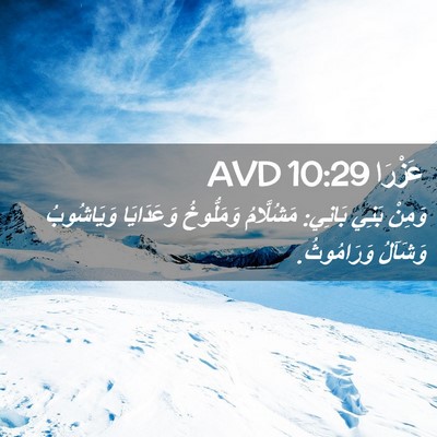 Picture 02 - عَزْرَا 10:29 AVD - وَمِنْ بَنِي بَانِي: - Bible Verse Picture