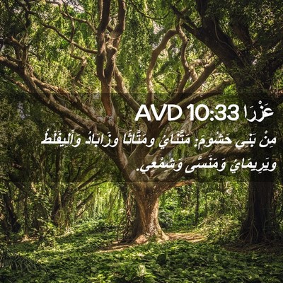 Picture 02 - عَزْرَا 10:33 AVD - مِنْ بَنِي حَشُومَ: - Bible Verse Picture