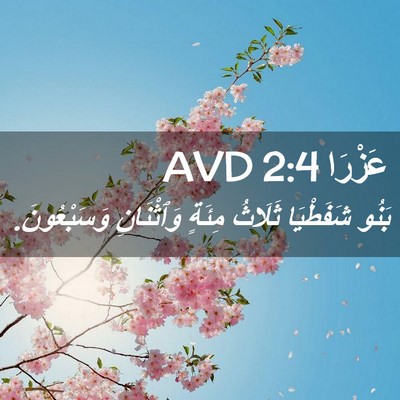 Picture 02 - عَزْرَا 2:4 AVD - بَنُو شَفَطْيَا ثَلَاثُ - Bible Verse Picture