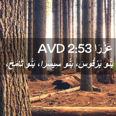 Picture 02 - عَزْرَا 2:53 AVD - بَنُو بَرْقُوسَ، بَنُو - Bible Verse Picture