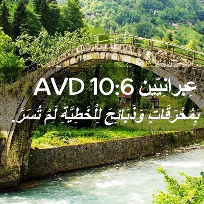 Picture 02 - عِبرانِيّين 10:6 AVD - بِمُحْرَقَاتٍ وَذَبَائِحَ - Bible Verse Picture