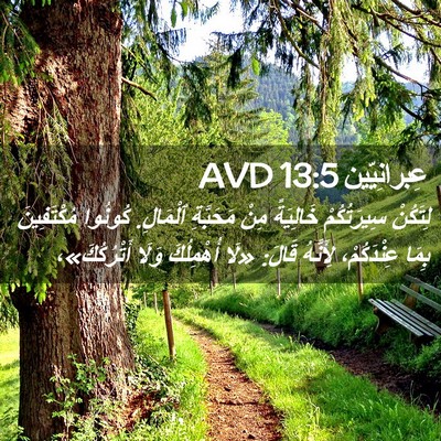 Picture 02 - عِبرانِيّين 13:5 AVD - لِتَكُنْ سِيرَتُكُمْ - Bible Verse Picture