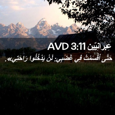 Picture 02 - عِبرانِيّين 3:11 AVD - حَتَّى أَقْسَمْتُ فِي - Bible Verse Picture