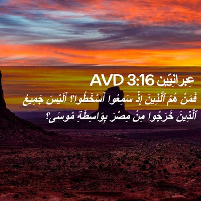 Picture 02 - عِبرانِيّين 3:16 AVD - فَمَنْ هُمُ ٱلَّذِينَ إِذْ - Bible Verse Picture