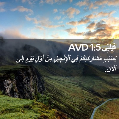 Picture 02 - فِيلِبِّي 1:5 AVD - لِسَبَبِ مُشَارَكَتِكُمْ - Bible Verse Picture