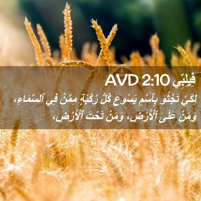 Picture 02 - فِيلِبِّي 2:10 AVD - لِكَيْ تَجْثُوَ بِٱسْمِ - Bible Verse Picture