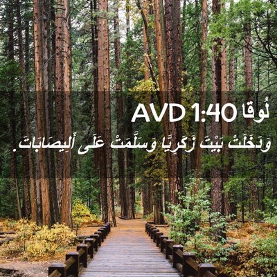 Picture 02 - لُوقا 1:40 AVD - وَدَخَلَتْ بَيْتَ - Bible Verse Picture