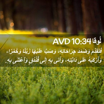 Picture 02 - لُوقا 10:34 AVD - فَتَقَدَّمَ وَضَمَدَ - Bible Verse Picture