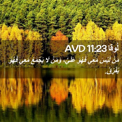 Picture 02 - لُوقا 11:23 AVD - مَنْ لَيْسَ مَعِي فَهُوَ - Bible Verse Picture