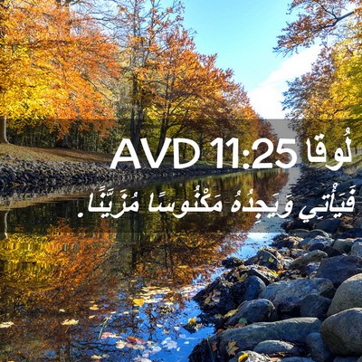 Picture 02 - لُوقا 11:25 AVD - فَيَأْتِي وَيَجِدُهُ - Bible Verse Picture