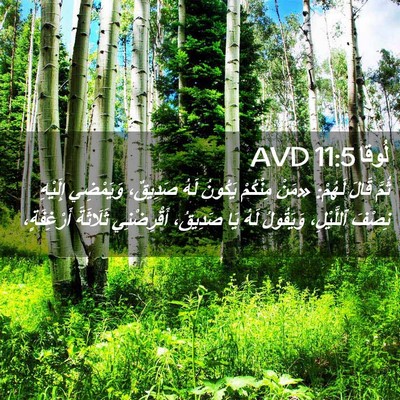 Picture 02 - لُوقا 11:5 AVD - ثُمَّ قَالَ لَهُمْ: «مَنْ - Bible Verse Picture