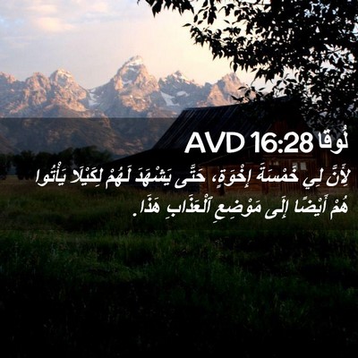 Picture 02 - لُوقا 16:28 AVD - لِأَنَّ لِي خَمْسَةَ - Bible Verse Picture