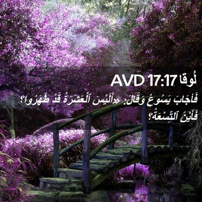 Picture 02 - لُوقا 17:17 AVD - فَأجَابَ يَسُوعُ وَقَالَ: - Bible Verse Picture