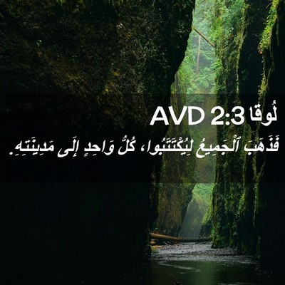 Picture 02 - لُوقا 2:3 AVD - فَذَهَبَ ٱلْجَمِيعُ - Bible Verse Picture