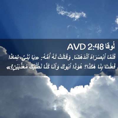 Picture 02 - لُوقا 2:48 AVD - فَلَمَّا أَبْصَرَاهُ - Bible Verse Picture