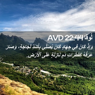 Picture 02 - لُوقا 22:44 AVD - وَإِذْ كَانَ فِي جِهَادٍ - Bible Verse Picture