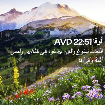 Picture 02 - لُوقا 22:51 AVD - فَأَجَابَ يَسُوعُ وقَالَ: - Bible Verse Picture