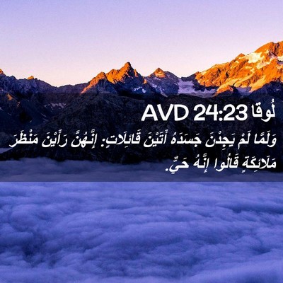 Picture 02 - لُوقا 24:23 AVD - وَلَمَّا لَمْ يَجِدْنَ - Bible Verse Picture