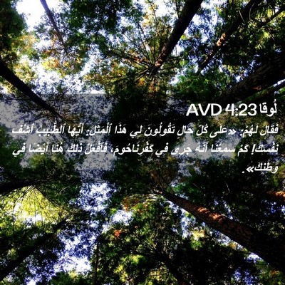 Picture 02 - لُوقا 4:23 AVD - فَقَالَ لَهُمْ: «عَلَى - Bible Verse Picture