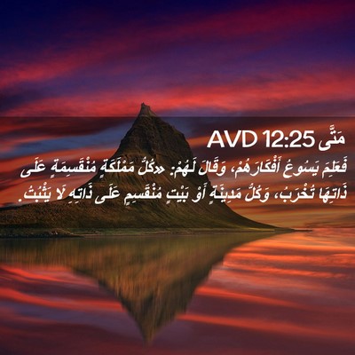 Picture 02 - مَتَّى 12:25 AVD - فَعَلِمَ يَسُوعُ - Bible Verse Picture