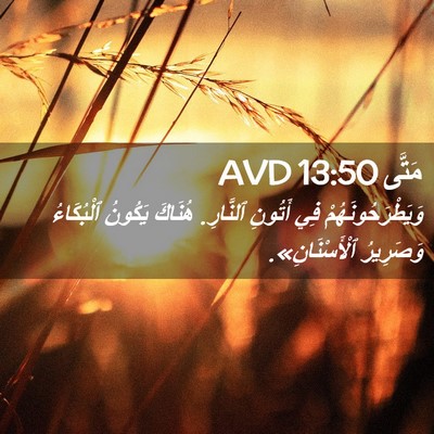 Picture 02 - مَتَّى 13:50 AVD - وَيَطْرَحُونَهُمْ فِي - Bible Verse Picture