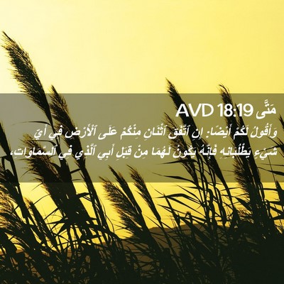 Picture 02 - مَتَّى 18:19 AVD - وَأَقُولُ لَكُمْ أَيْضًا: - Bible Verse Picture
