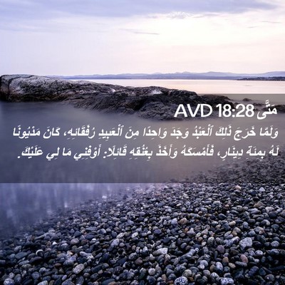 Picture 02 - مَتَّى 18:28 AVD - وَلَمَّا خَرَجَ ذَلِكَ - Bible Verse Picture