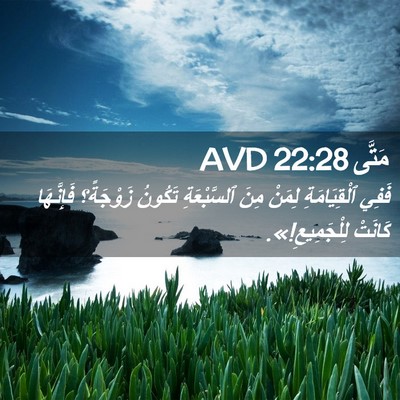 Picture 02 - مَتَّى 22:28 AVD - فَفِي ٱلْقِيَامَةِ لِمَنْ - Bible Verse Picture